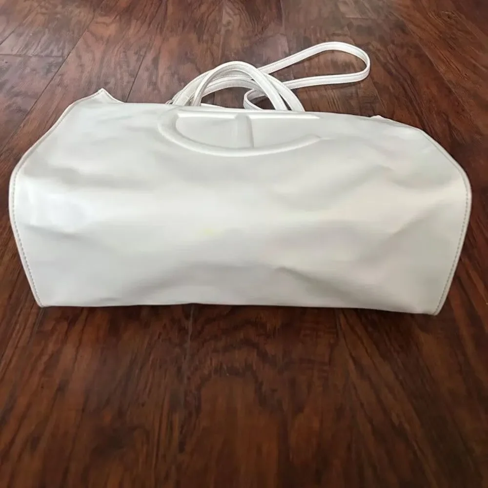 Telfar Shopping Bag Medium White Tote Crossbody Purse Vegan Leather Made in USA